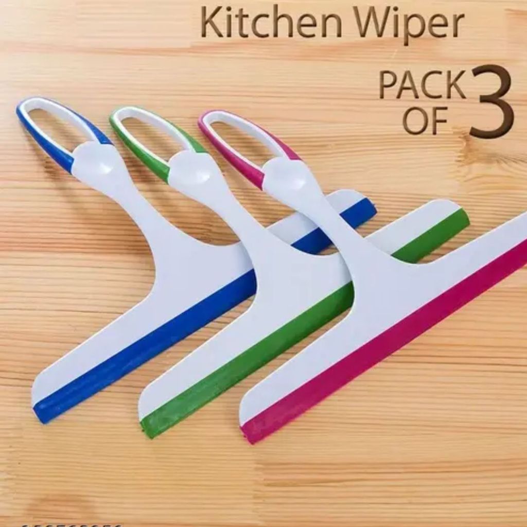 Kitchen Wiper, Window Squeegee, Glass Cleaner, Tiles Cleaner, Shower Door Squeegee, Bathroom Wiper, Floor Squeegee, Car Window Cleaner, 3-Pack