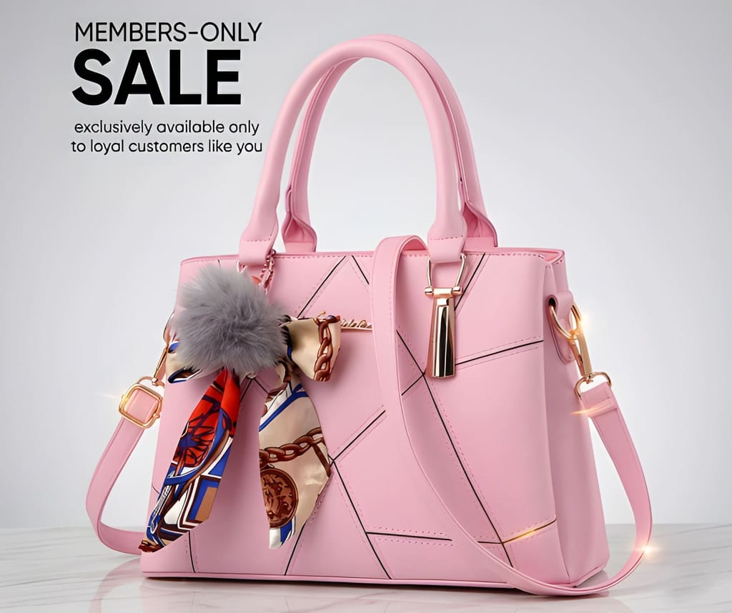 Women's Premium PU Leather Tote Handbag with Sling Strap, Scarf & Pom Pom Charm | Elegant Shoulder Bag for Office, College & Daily Use (Heavy Quality) view 2