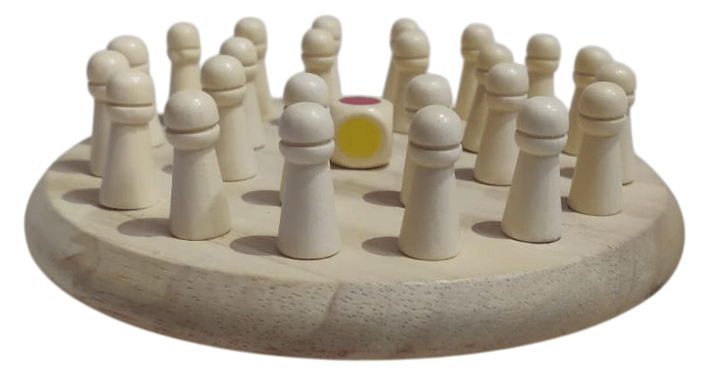 NLR URBAN Wooden Peg Solitaire Board Game with Red and Yellow Dice view 2