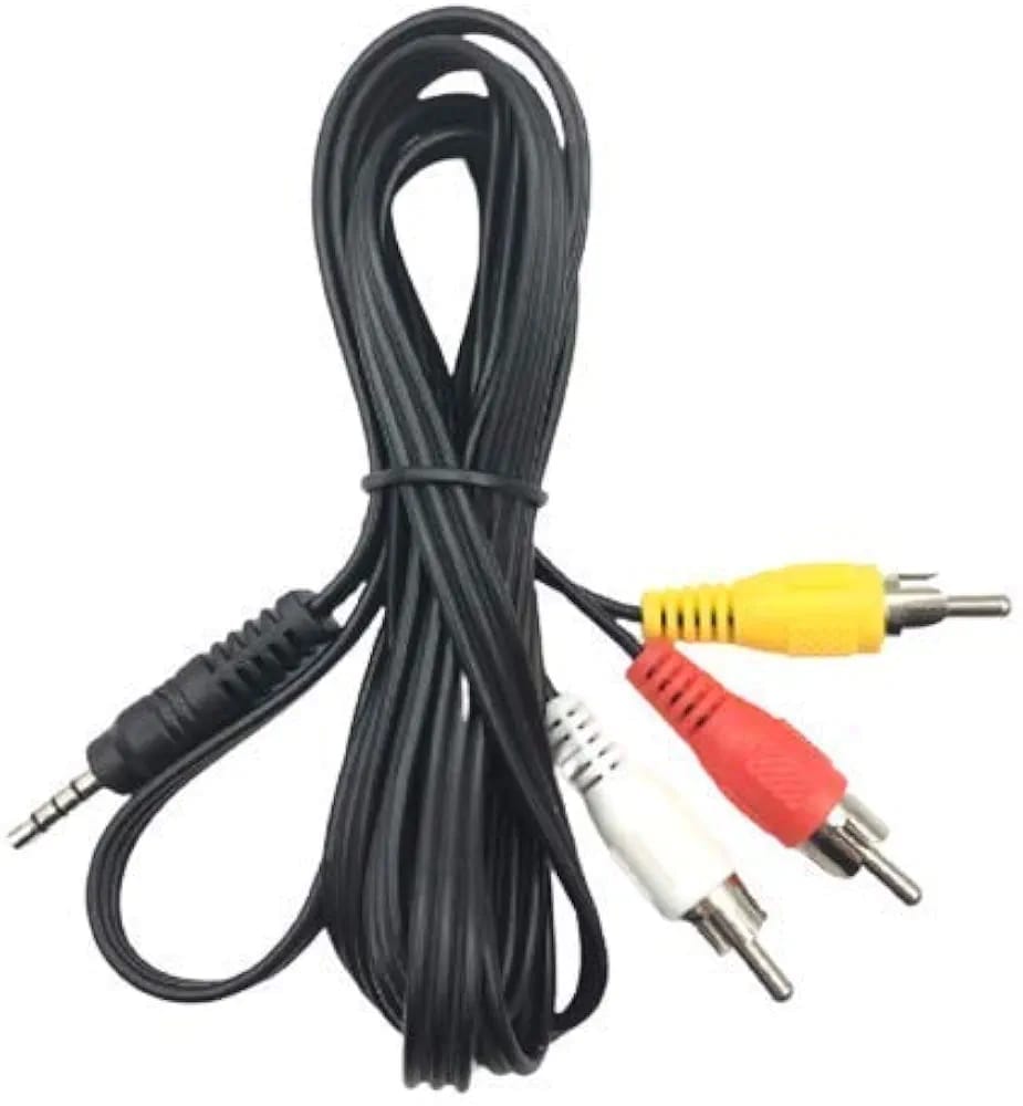 TV-out Cable 3.5Mm Aux Jack To 3 RCA Male Cable Audio Video Male (Black, For DVD, 1.5 m) view 2