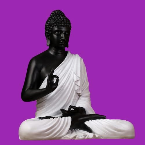 14-Inch Meditating Black Buddha Idol Statue: Perfect Home, Garden, and Living Room Decor, Ideal Gift for All Occasions view 2