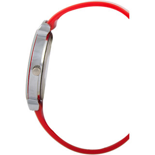Circular Dial Red Strap Dial Watch For Women,GIRLS AND LEADISH view 2