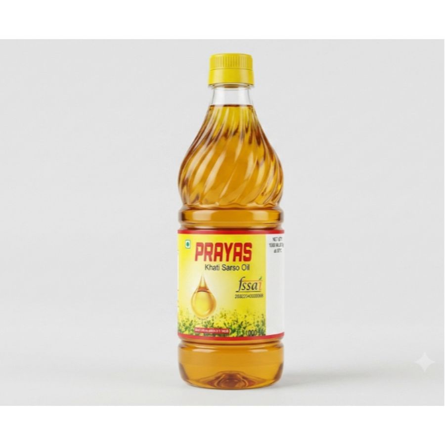 Kachi Sarso Oil - 1 L - One plastic bottle