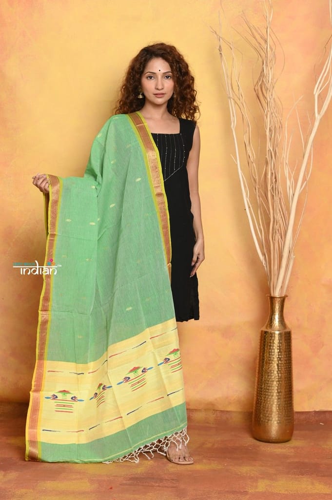 Paithani Dupatta ~ Handloom Pure Cotton Paithani Dupatta view 2