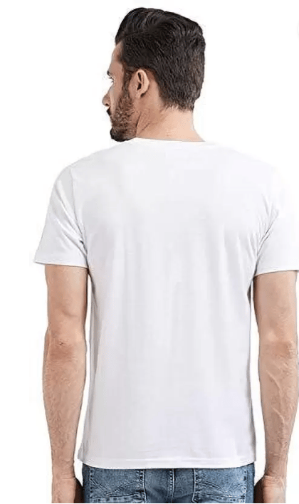 Ikkay Fashion Men Typography Round Neck Reversible Poly Cotton White T-Shirt view 2