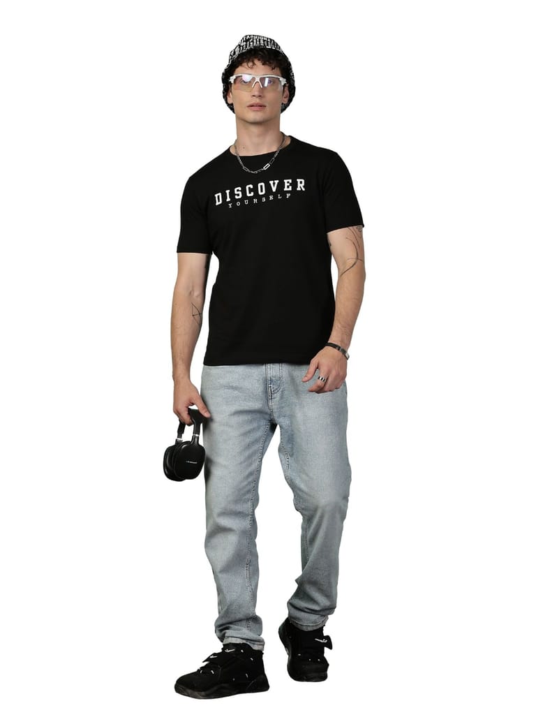 Cotton Black Discover T-Shirt view 2