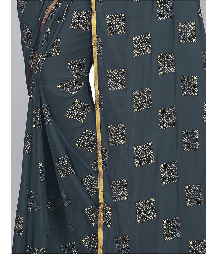 Rhey Chiffon Printed Saree With Unstitched Blouse Piece ( Rama ) view 2