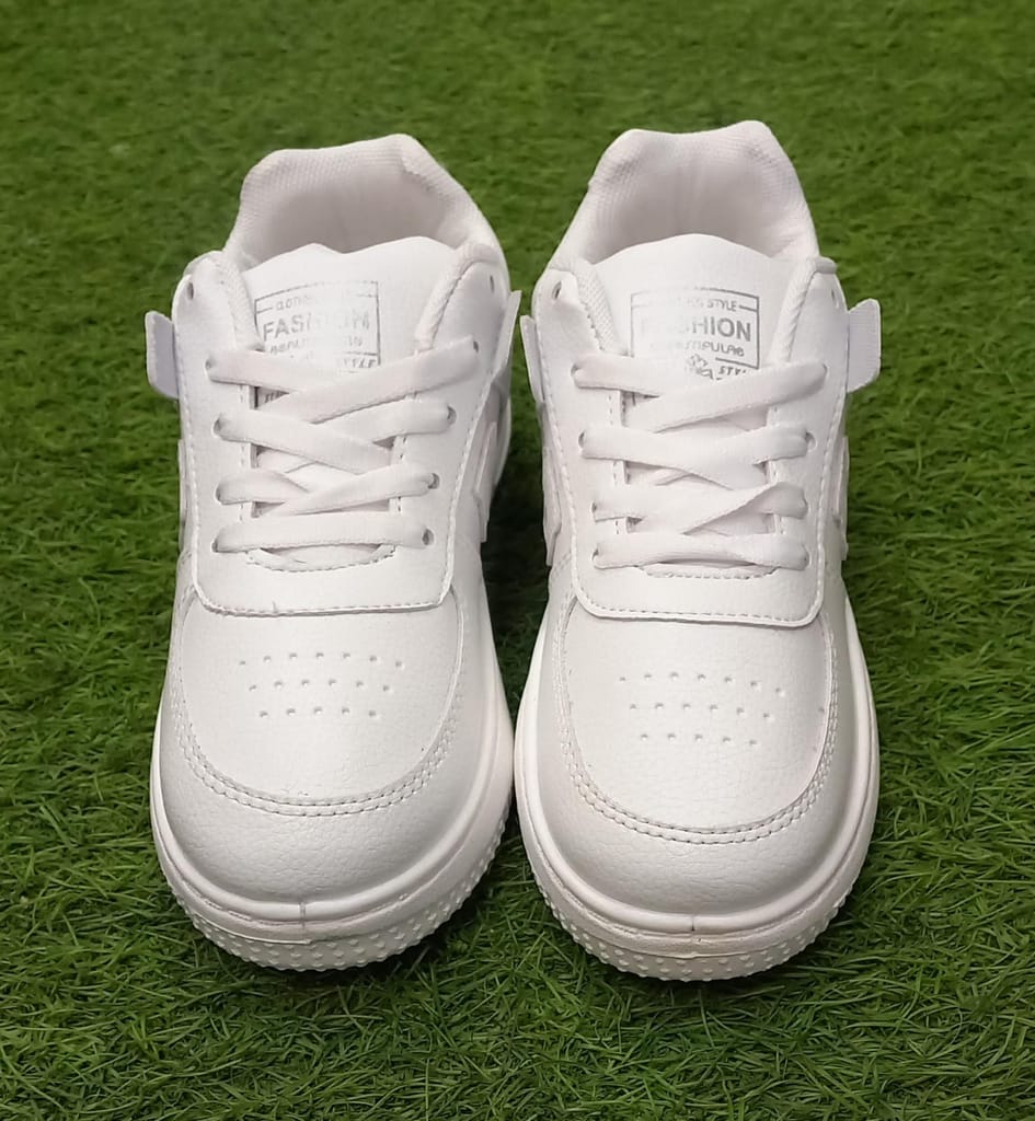 White Leather Sneakers Casual and Comfortable - Perfect for Everyday Wear view 2