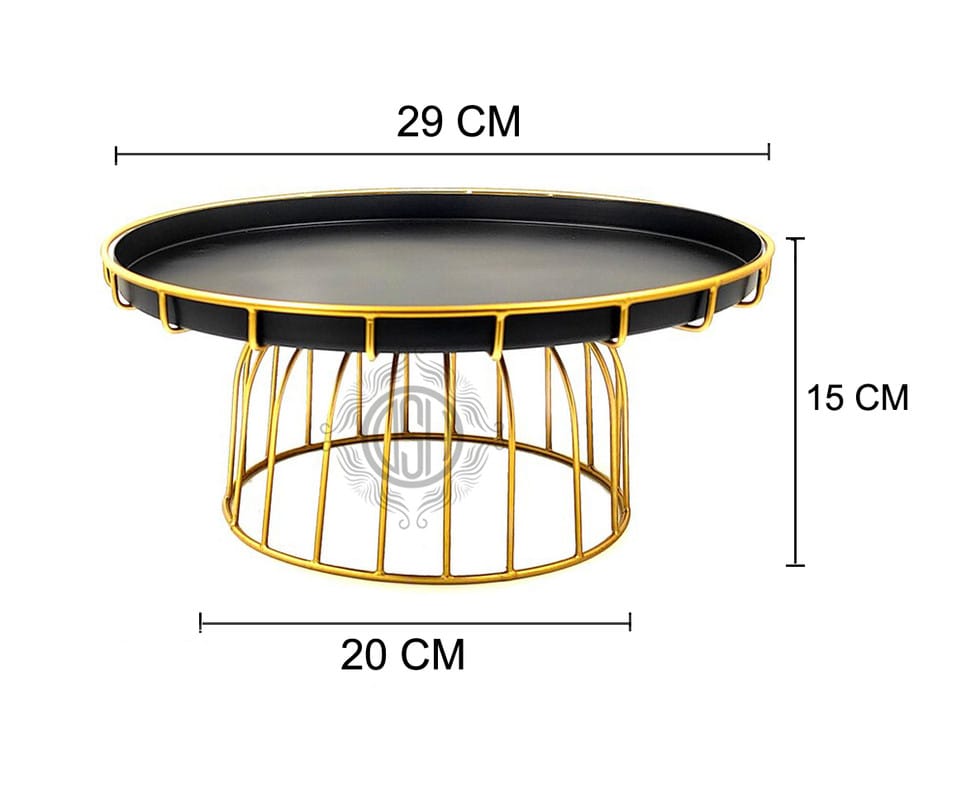 Cake Stand for Cupcake Display Stand Multipurpose Round Dessert Stand for Birthday and Wedding Party (Black & Gold) Small view 2