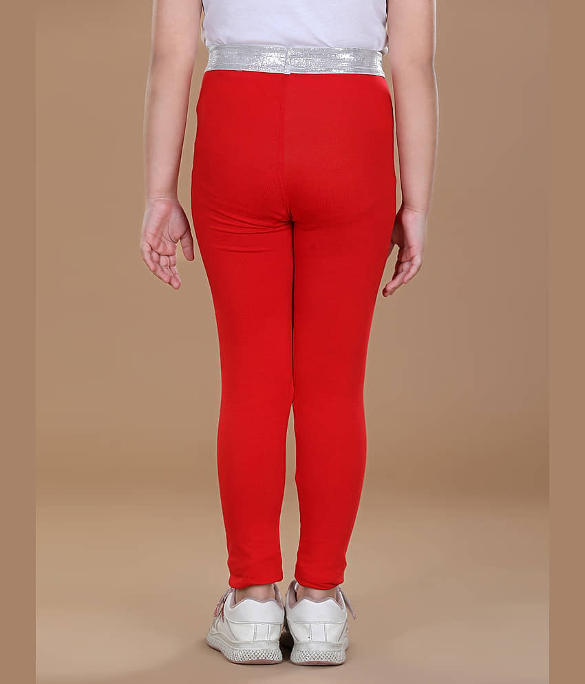 StyleStone Pack of 1 Girls Lycra Leggings ( Red ) view 2