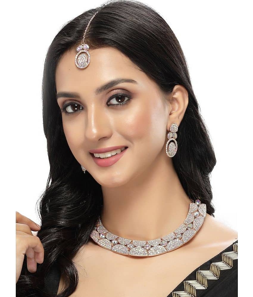 Sukkhi Rose Gold Alloy Necklace Set ( Pack of 1 ) view 2