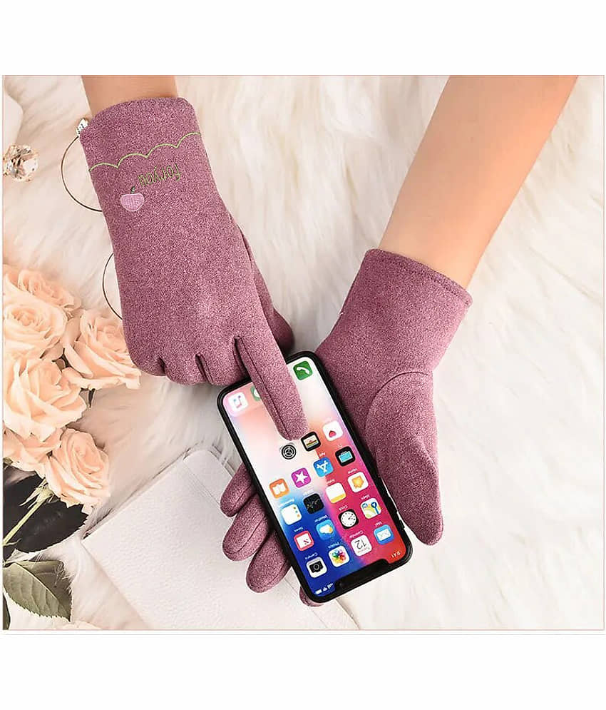Babji Purple Women's Woollen Gloves ( Pack of 1 ) view 2