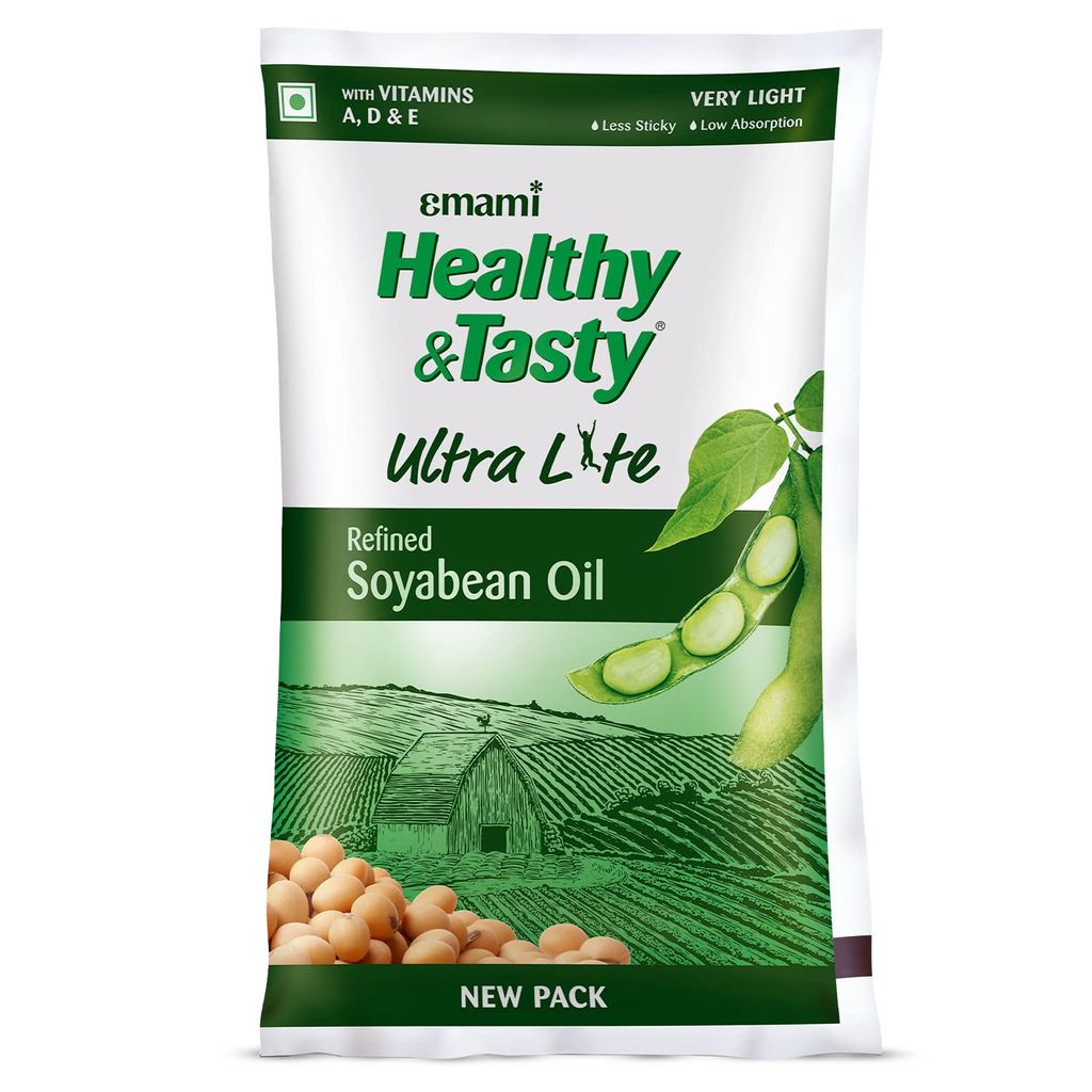 Emami Healthy & Tasty Ultra Lite Refined Soyabean Oil, 1L Pouch view 2