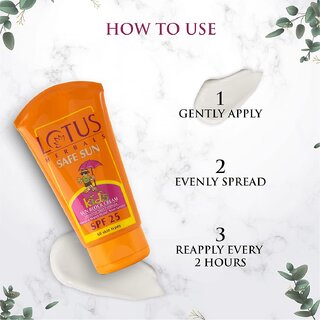 Lotus Herbals Safe Sun Kids Sunscreen Cream - Sensitive Skin Formula Spf 25 Sweat Waterproof 100G ( Pack Of 2 ) view 2