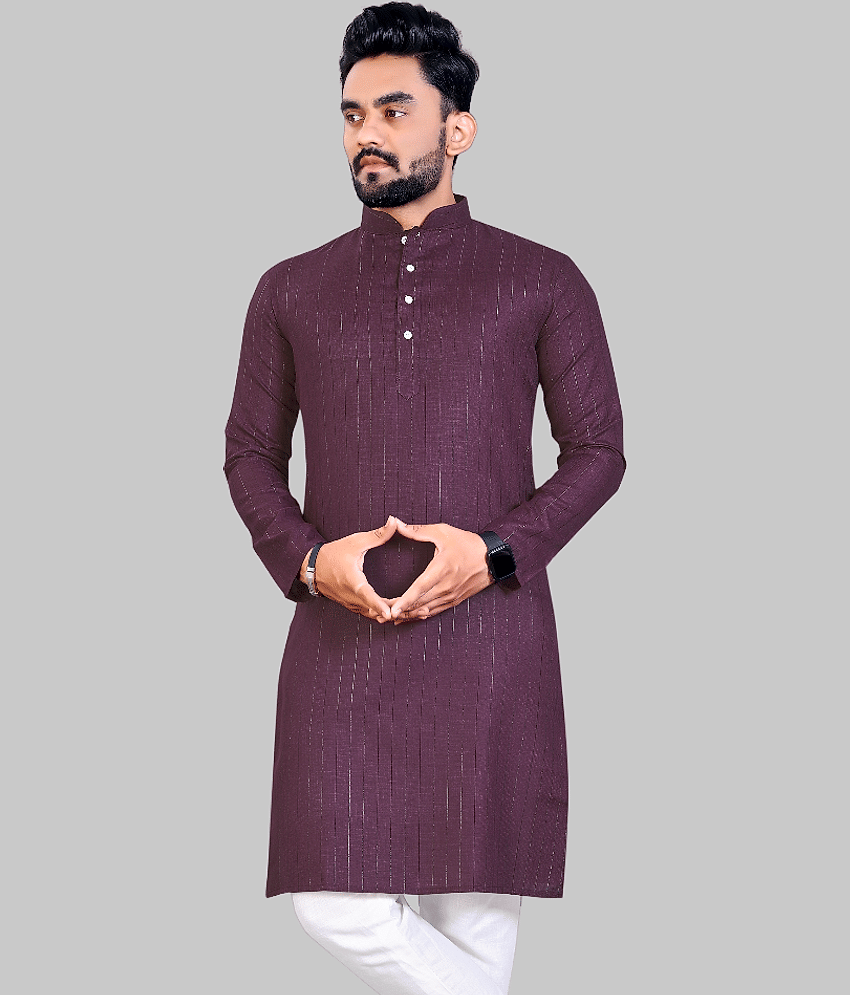 YUG ART - Pink Cotton Blend Men's Regular Kurta ( Pack of 1 )