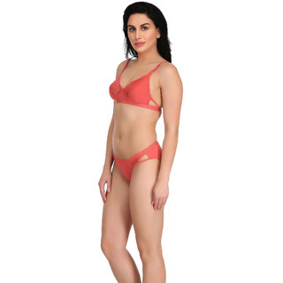 Empisto Branded Peach Color Cotton Fabric Lingerie Set view 2