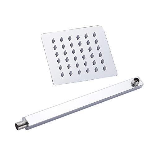 Stainless Steel Overhead 4-Inch Shower with 12 inch Arm and Wall Flanges view 2