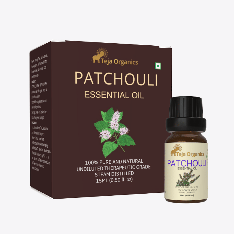 Patchouli Essential Oil 15ml | 100% Pure & Natural | Natural, earthy & musk perfume | Grounding and balancing aroma | Helps to reduce stress & anxiety | Skin care & Hair care | Massage, Diffuser, Bath, Inhalation, Aromatherapy | Skin care & Hair care.