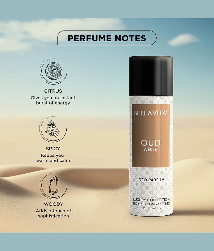 BELLAVITA OUD WHITE Deo Parfum Combo Deodorant Spray for Men 300 ml ( Pack of 2 ) view 2