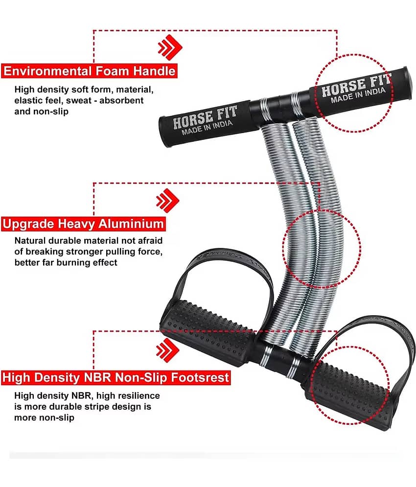 HORSE FIT Double Spring Tummy Trimmer Men and Women for Abs Workout Stomach Exercise Machine for Women and Men Exercise in Gym, Home for Abdominal, Belly Exercise Waist Trimmer, (Multicolor) view 2