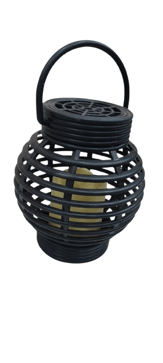 Black Wicker Lantern view 2