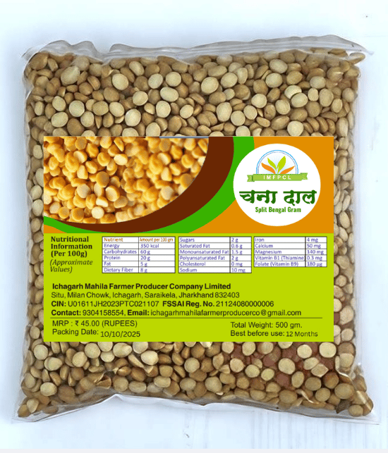 IMFPCL Premium Chana Dal Split Bengal Gram - 500g, Protein Rich