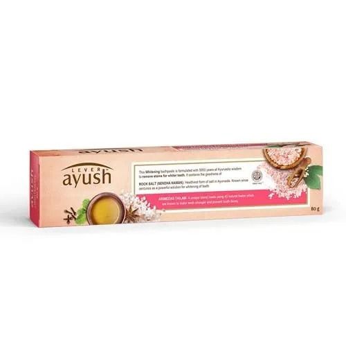 Lever Ayush Whitening Natural Ayurvedic Rock Salt Toothpaste, 80 gm view 2