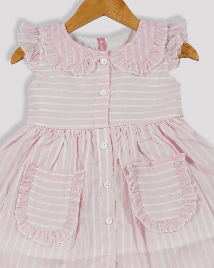 BAMBEE Stripped Peter Pan Collar Frock view 2
