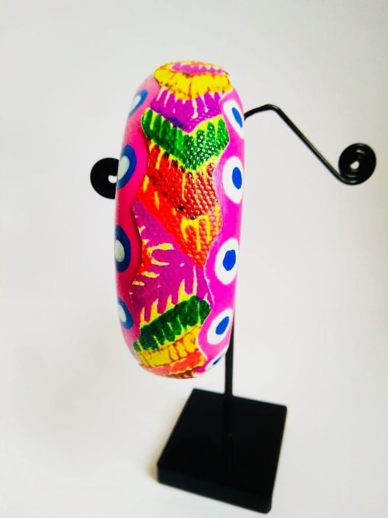 A Quirky Affair - Pink Phulkari Bangle view 2