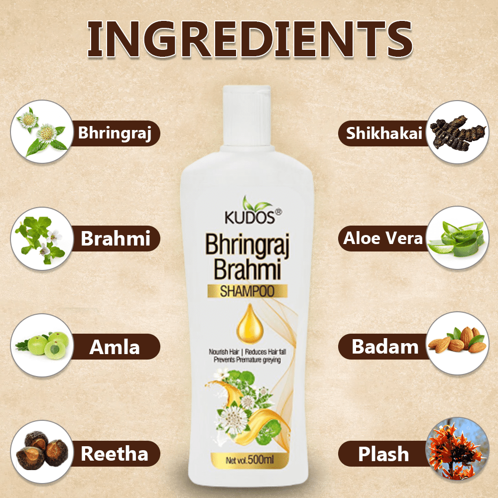 Kudos Bhringraj Brahmi Shampoo (Pack Of 2) view 2