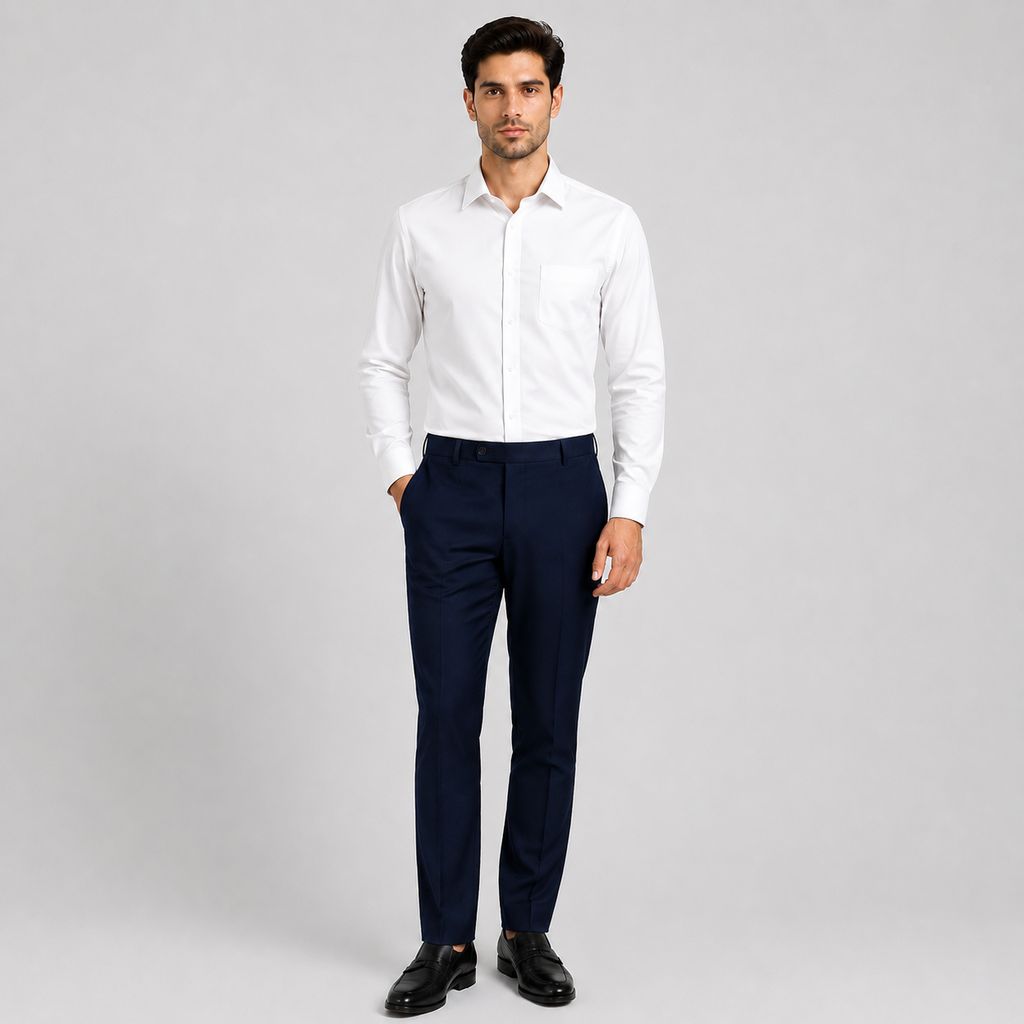 Akaya Apparels ComfortFit Blue Cotton Blend Trousers view 2