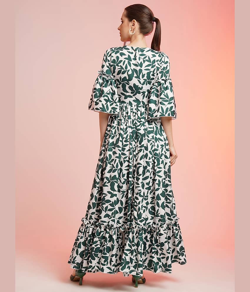Sheetal associates Women Crepe Printed Fit & Flare Dress ( Green ) view 2