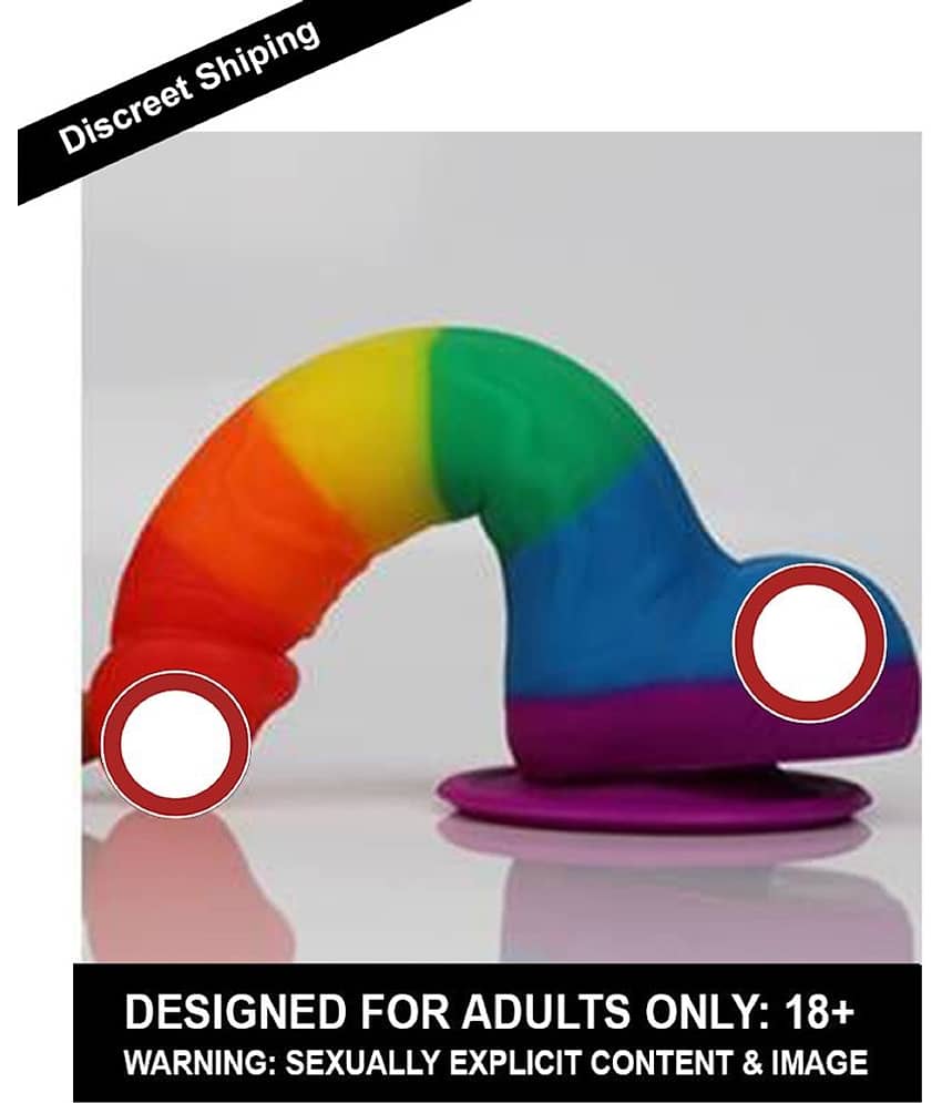 Knightriders Rainbow Realistic Dildo Silicone Dildo With Powerful Suction Cup view 2