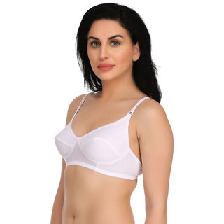Empisto Branded White,Skin Color Cotton Fabric Bra view 2