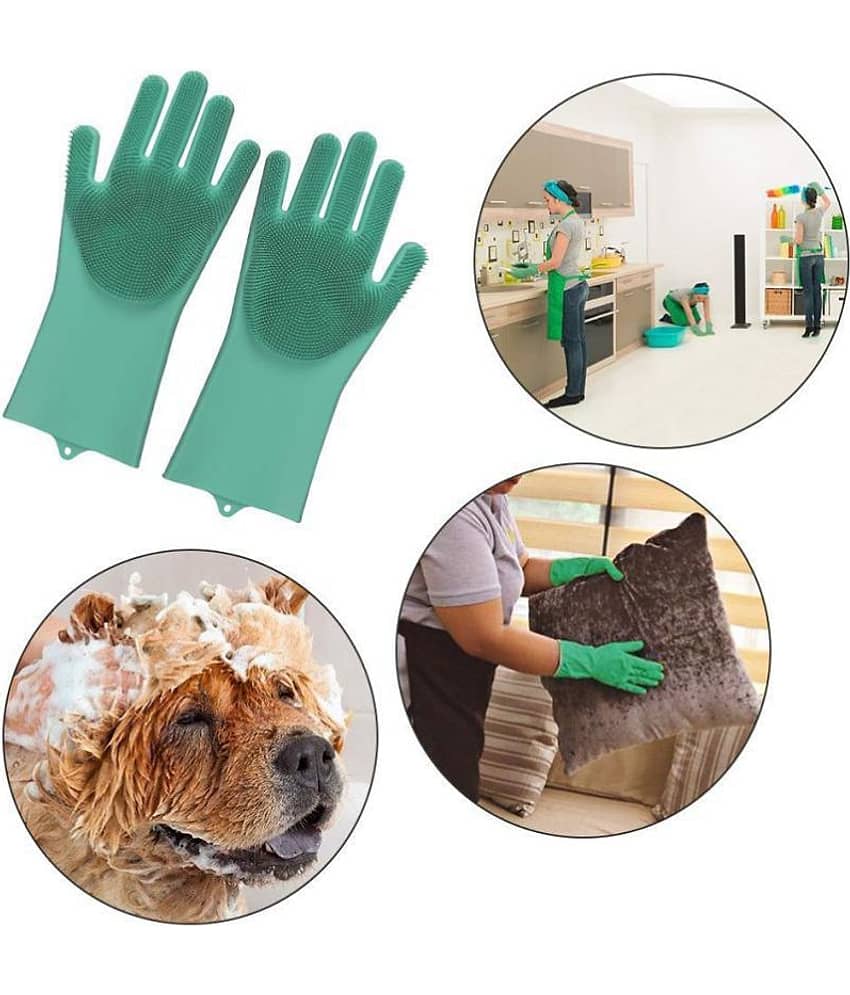 Silicon Gloves for Kitchen Cleaning By Bramble Rubber Universal Size Cleaning Glove view 2