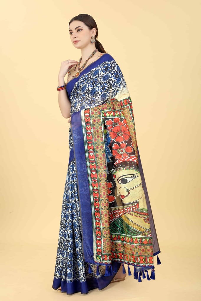 Women's Kalamkari Digital Printed Saree view 2