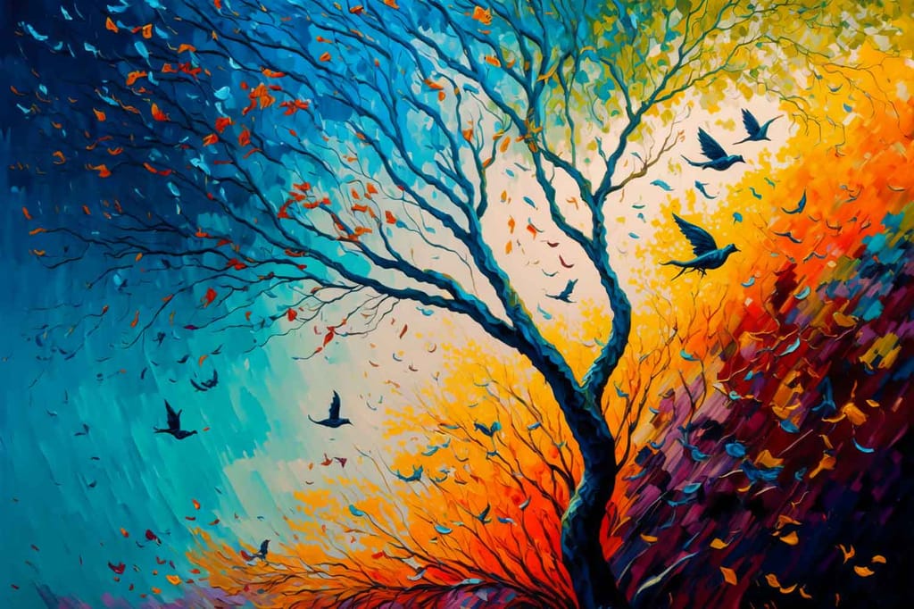 COLOURFUL BIRD 24in X 16in WITH BLACK FRAME view 2