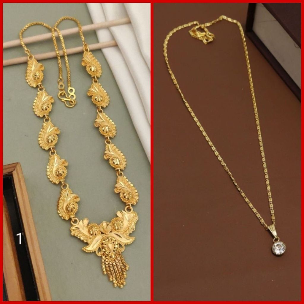 New High gold plated peacock designer neckless for girls and women's (RK_PN-1) & CHAIN-PENDANTS necklaces & chains (COMBO PACK OF 2 PIC)
