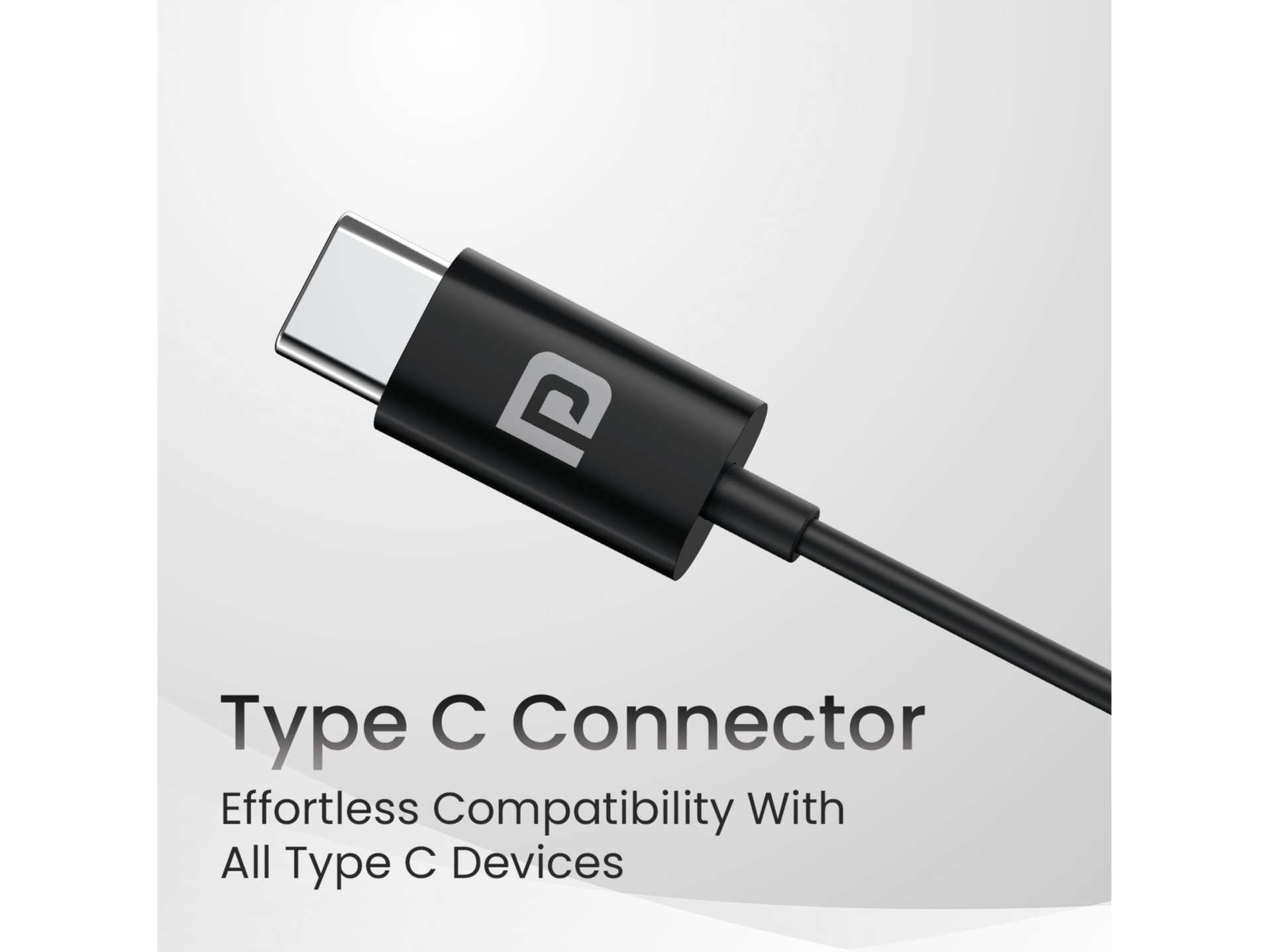 Portronics Conch Theta C, Type C Audio Jack, Unique Earbuds Design, 14.2mm Dynamic Driver, TPE Anti Tangle Material - Black view 2