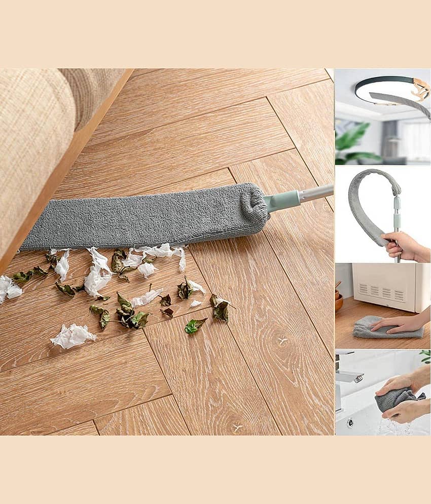 Gap Dust Cleaner Under Appliance Microfiber Duster Dust Brush with Extension Pole, Cleaning Duster for Bed Sofa High Ceilings Furniture Bottom Household Gap Duster view 2