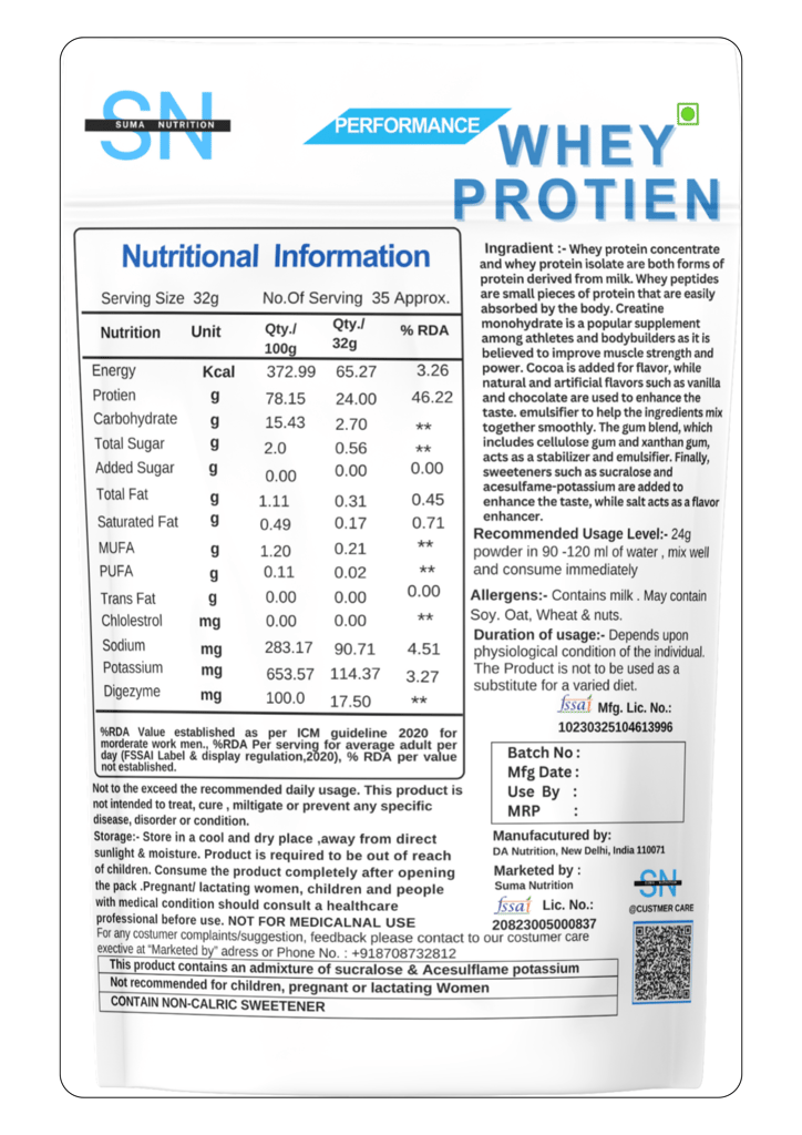 Whey Protein Powder - 1-Kg - Vanilla/Choclate | Muscle Growth | Great Mixability with Taste | Easy Digestive view 2
