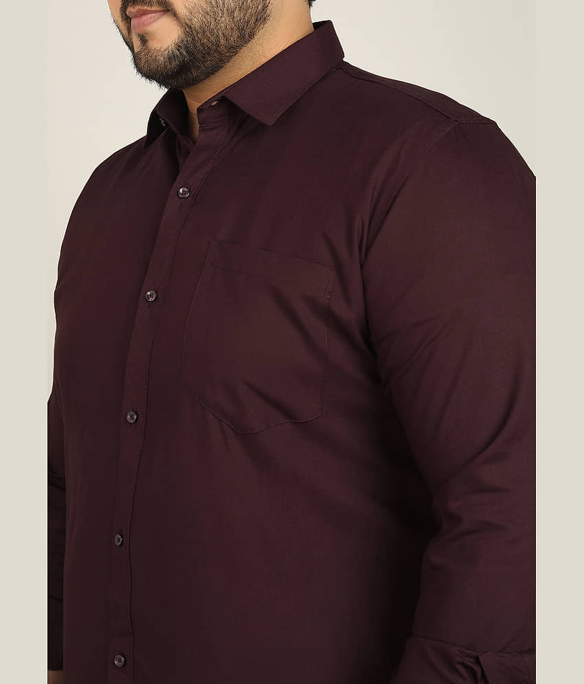 adwynpeter 100% Cotton Regular Fit Solids Full Sleeves Men's Casual Shirt - Wine ( Pack of 1 ) view 2