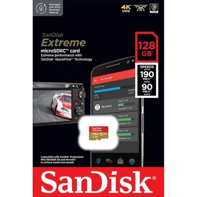 SanDisk Extreme Micro SD 128GB Memory Card view 2