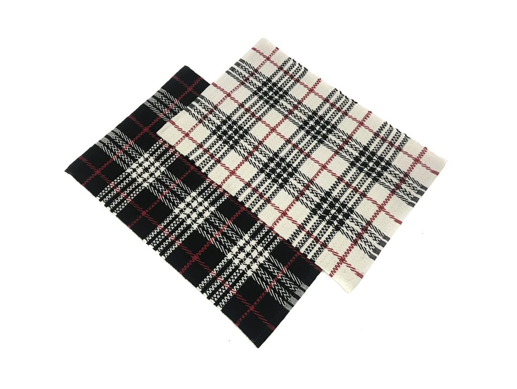 Hand Woven Recycled Cotton Rug, Black/White, Size 20'’x30'’. Machine Washable. view 2