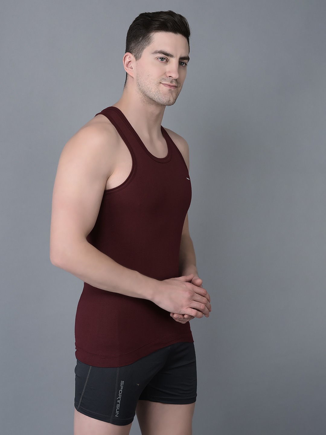 Men's Assorted Pack of 7 Solid Combed Cotton Shrinkless Vest view 2