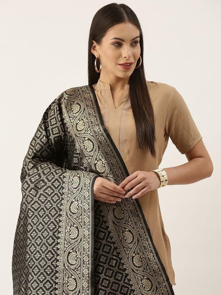 Women's Fancy Woven Banarasi Silk Dupatta view 2