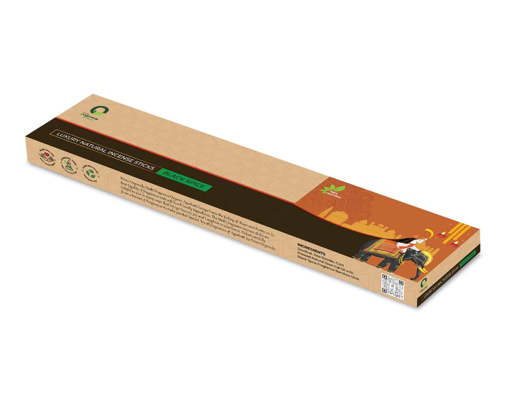 Prime Orgoveda Black Spice Incense Sticks | 100% Natural Organic Handmade - (Pack of 50 Sticks) view 2