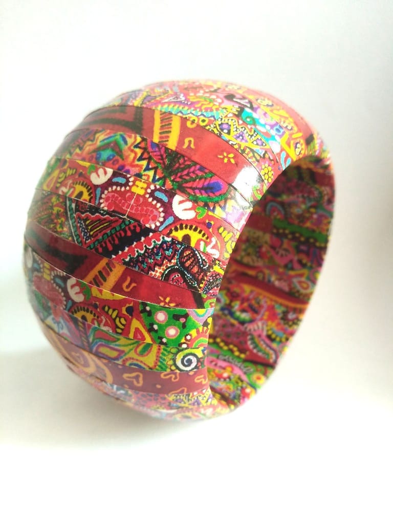 RED - DAZZLE WOODEN BANGLE view 2