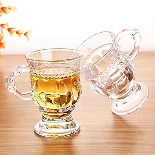 Royal Glass Coffee Tea Cups Set of 6, 150 ML, Glass Mug for Espresso, Milk, Cold Brew, Hot/Cold Drinks (Perfect for Coffee and Tea Lovers) view 2