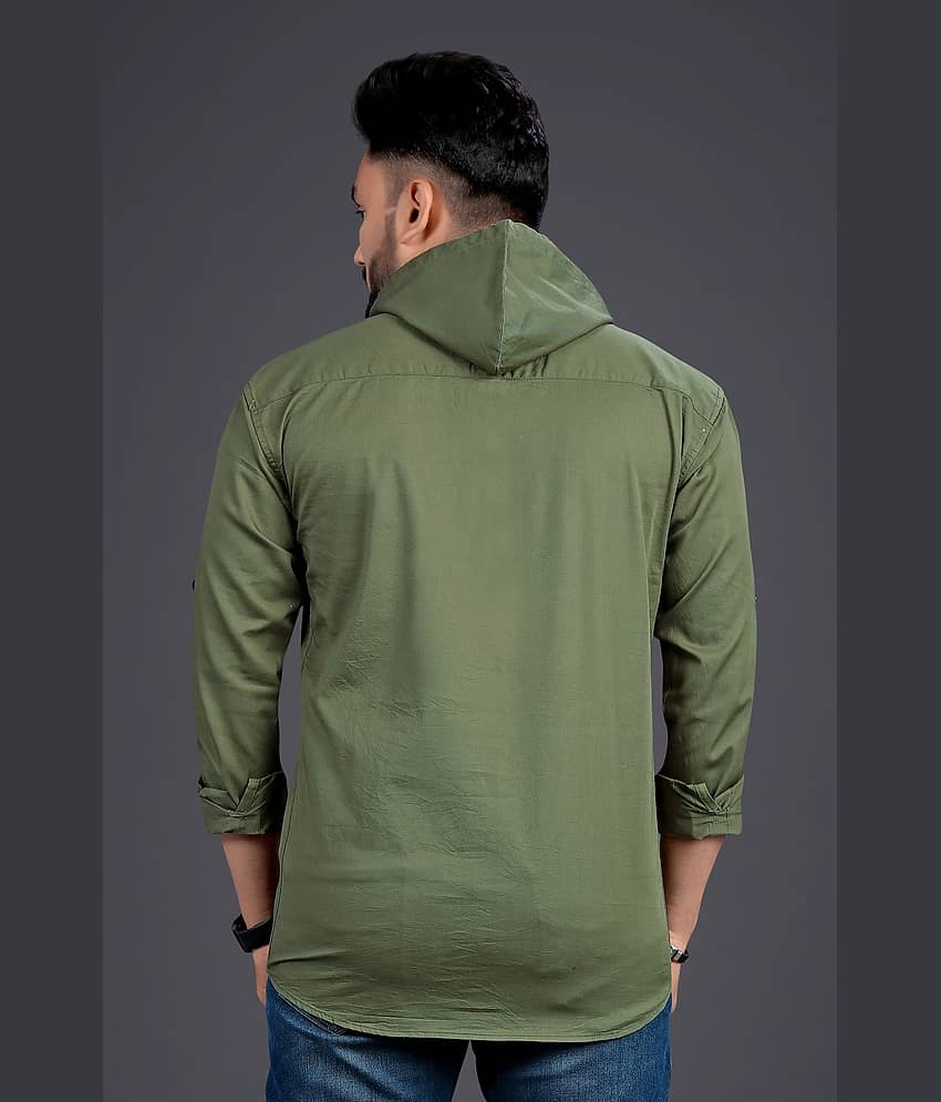 Nofilter 100% Cotton Regular Fit Dyed Full Sleeves Men's Casual Shirt - Green ( Pack of 1 ) view 2